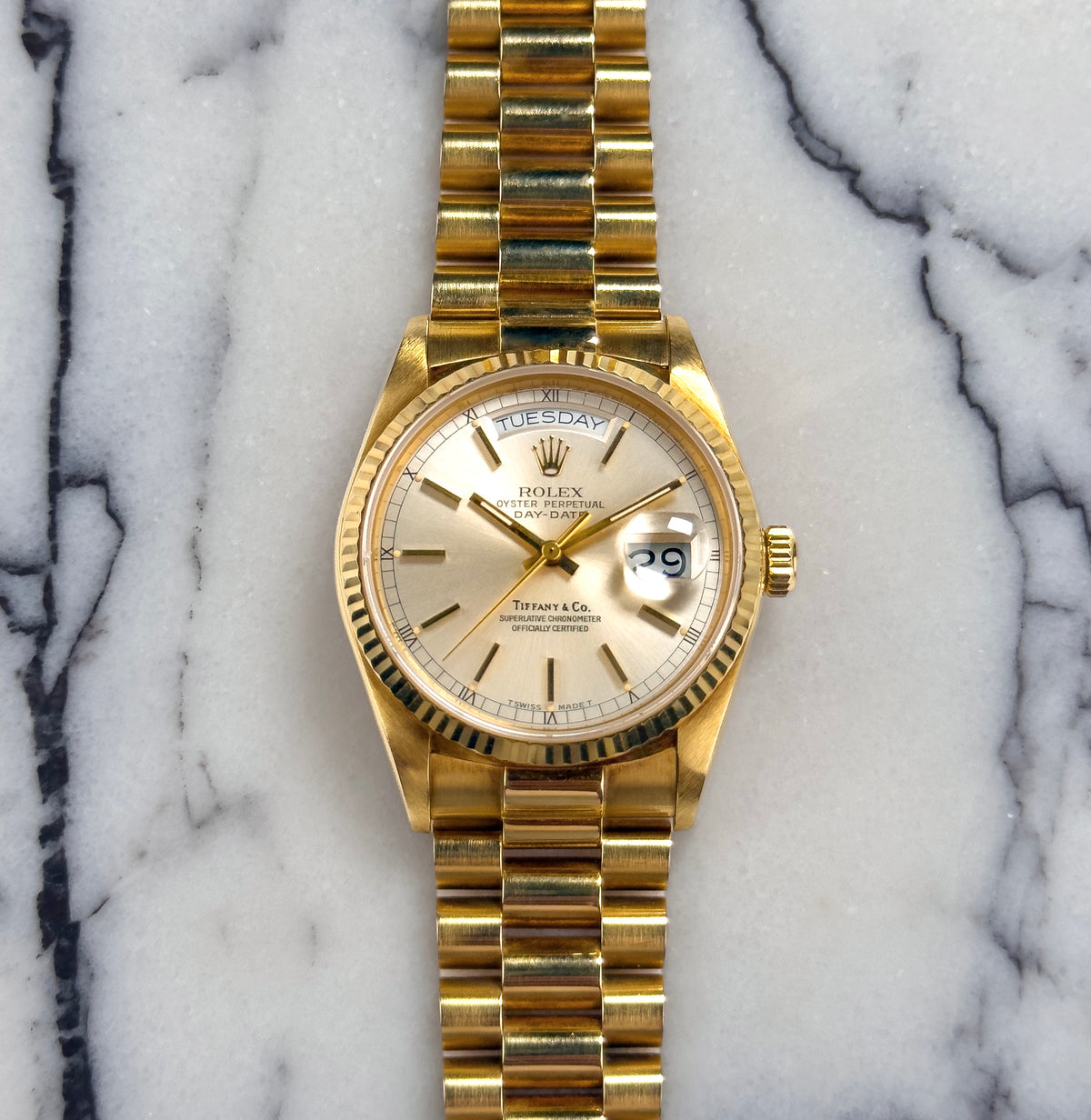 Rolex Day-Date - 18038 Tiffany & Co Signed 1987