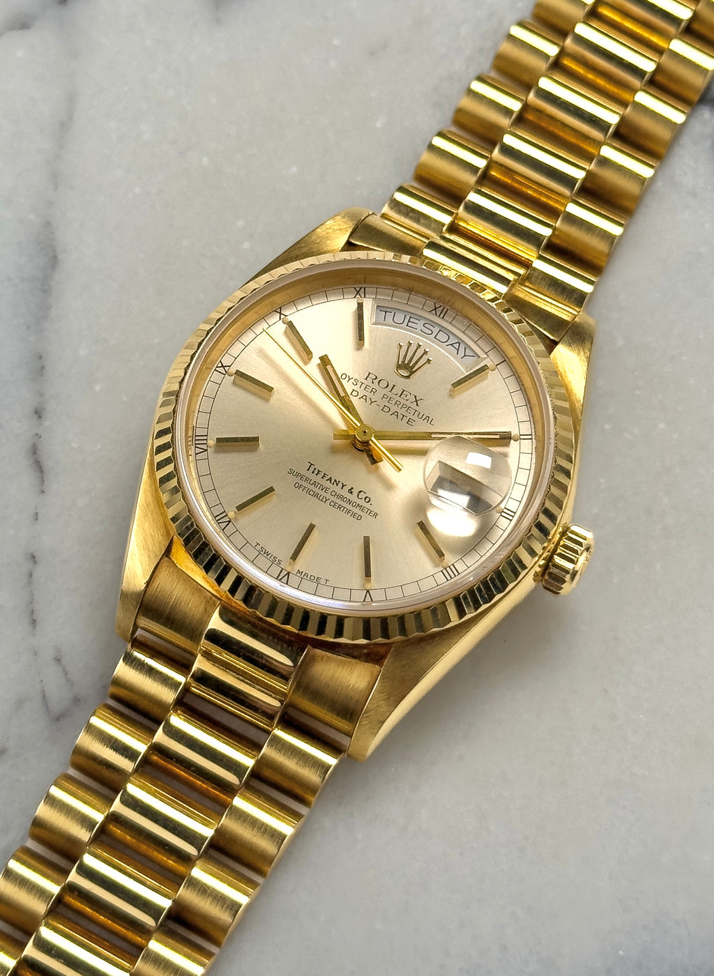 Rolex Day-Date - 18038 Tiffany & Co Signed 1987