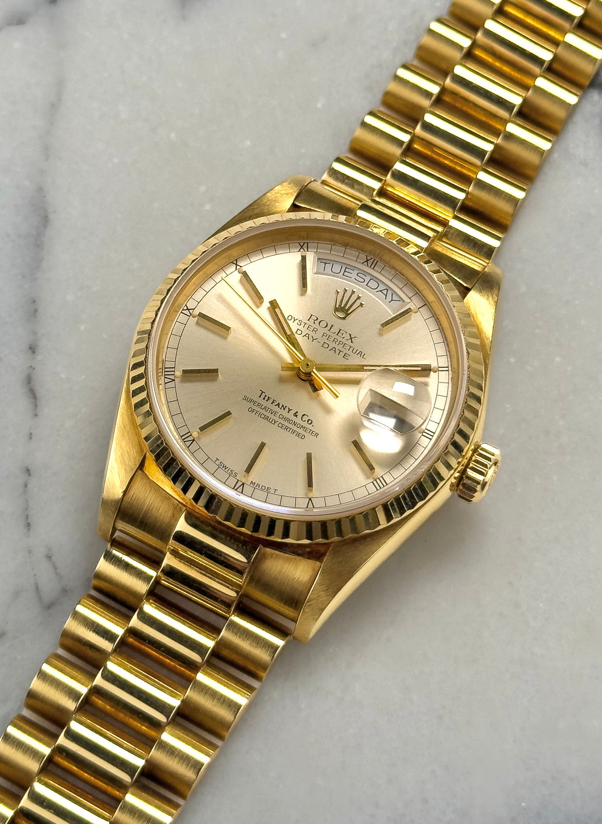 Rolex Day-Date - 18038 Tiffany & Co Signed 1987