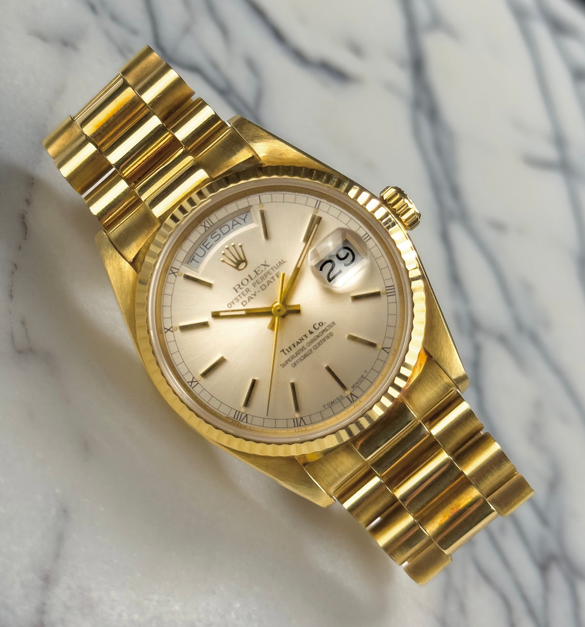 Rolex Day-Date - 18038 Tiffany & Co Signed 1987