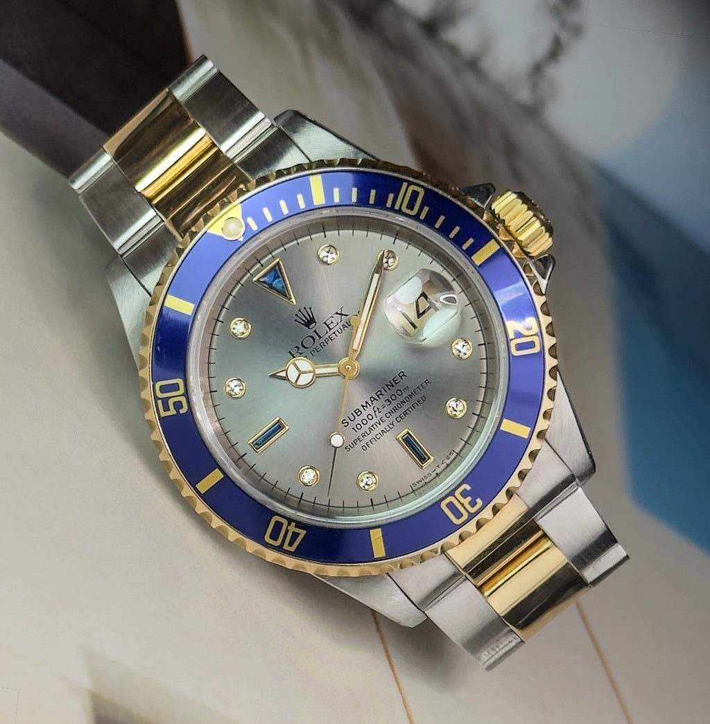 Rolex Submariner - 16613 - Slate Grey ‘Serti’ Dial