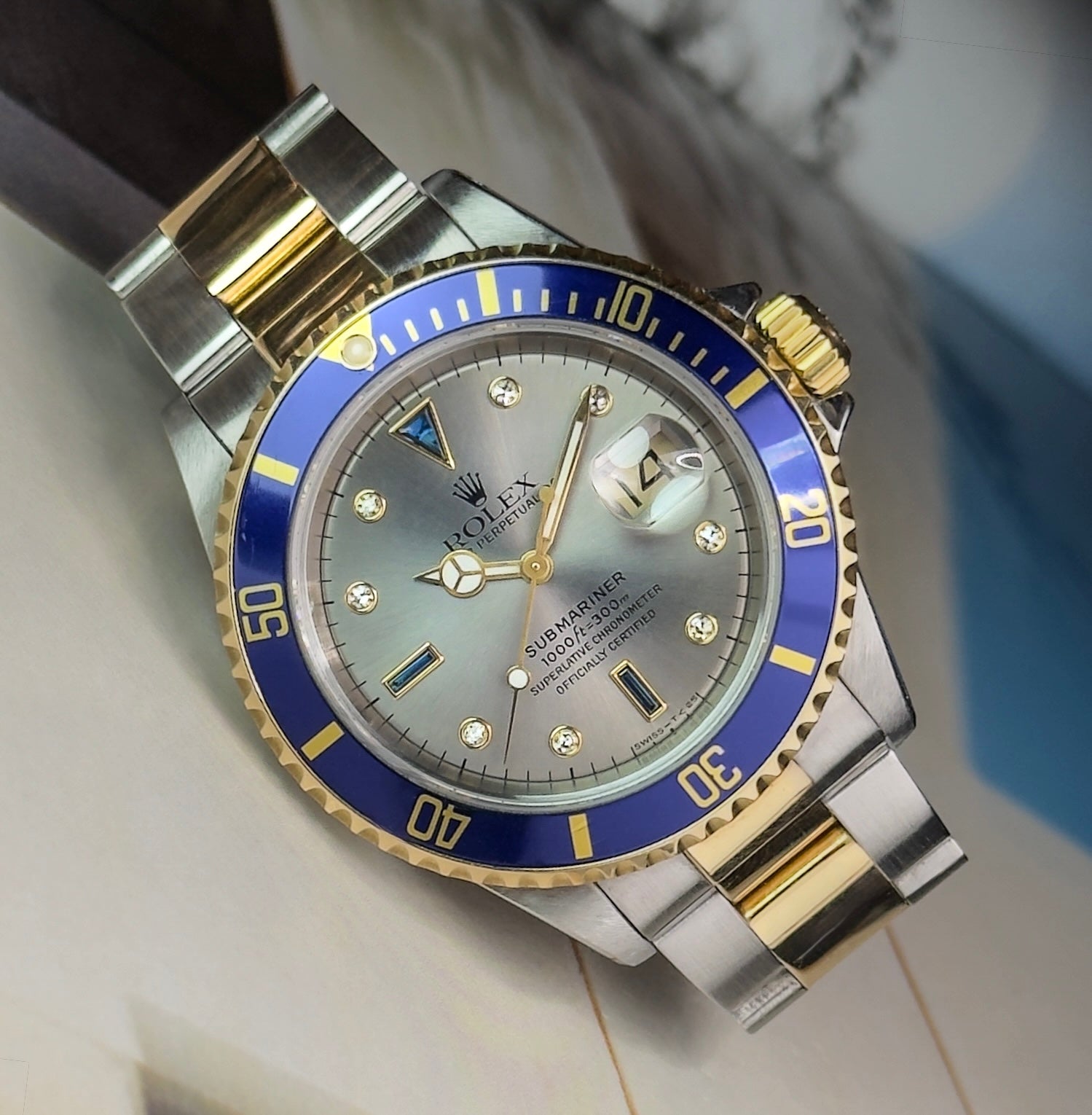Rolex Submariner - 16613 - Slate Grey ‘Serti’ Dial