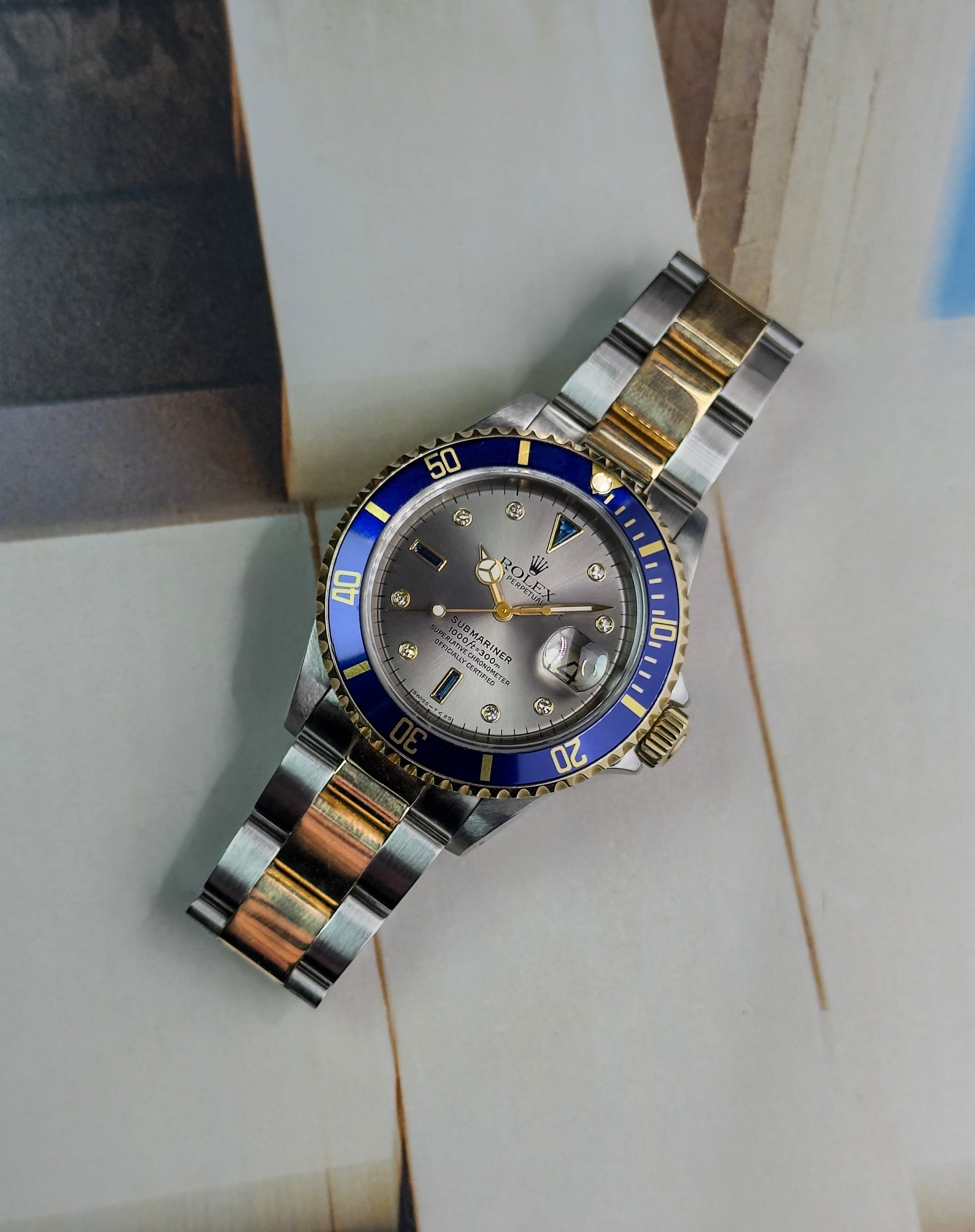 Rolex Submariner - 16613 - Slate Grey ‘Serti’ Dial