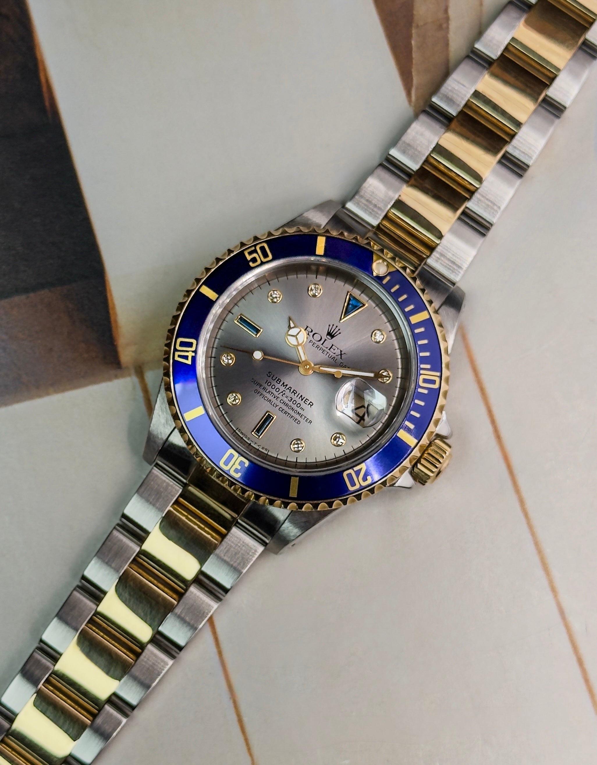 Rolex Submariner - 16613 - Slate Grey ‘Serti’ Dial