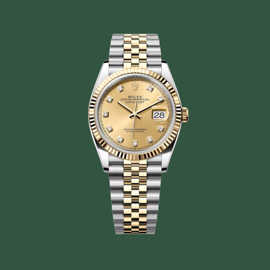 Rolex Datejust 36 (Champagne/Diamonds/Yellow Gold)