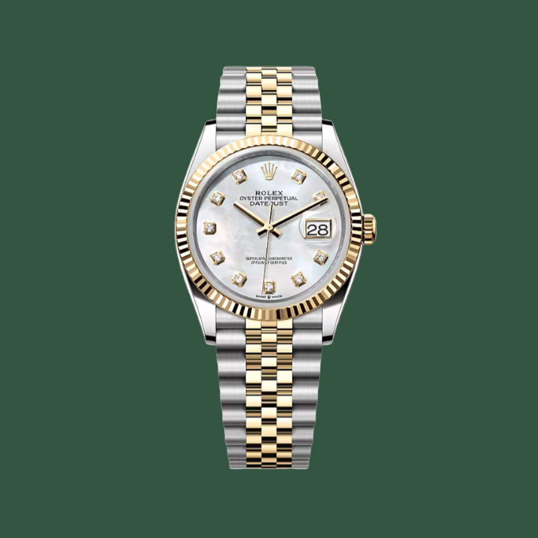 Rolex Datejust 36 (Pearl/Diamonds/Yellow Gold)