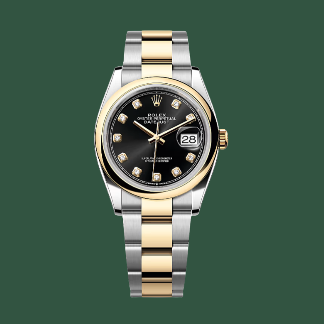 Rolex Datejust 36 (Black/Diamonds/Yellow Gold)