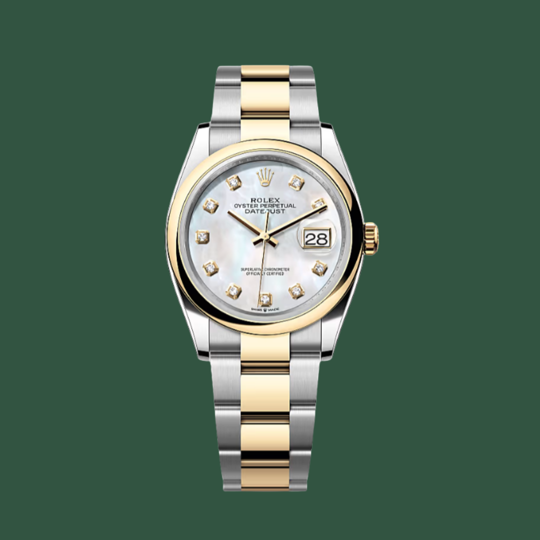 Rolex Datejust 36 (Pearl/Diamonds/Yellow Gold)