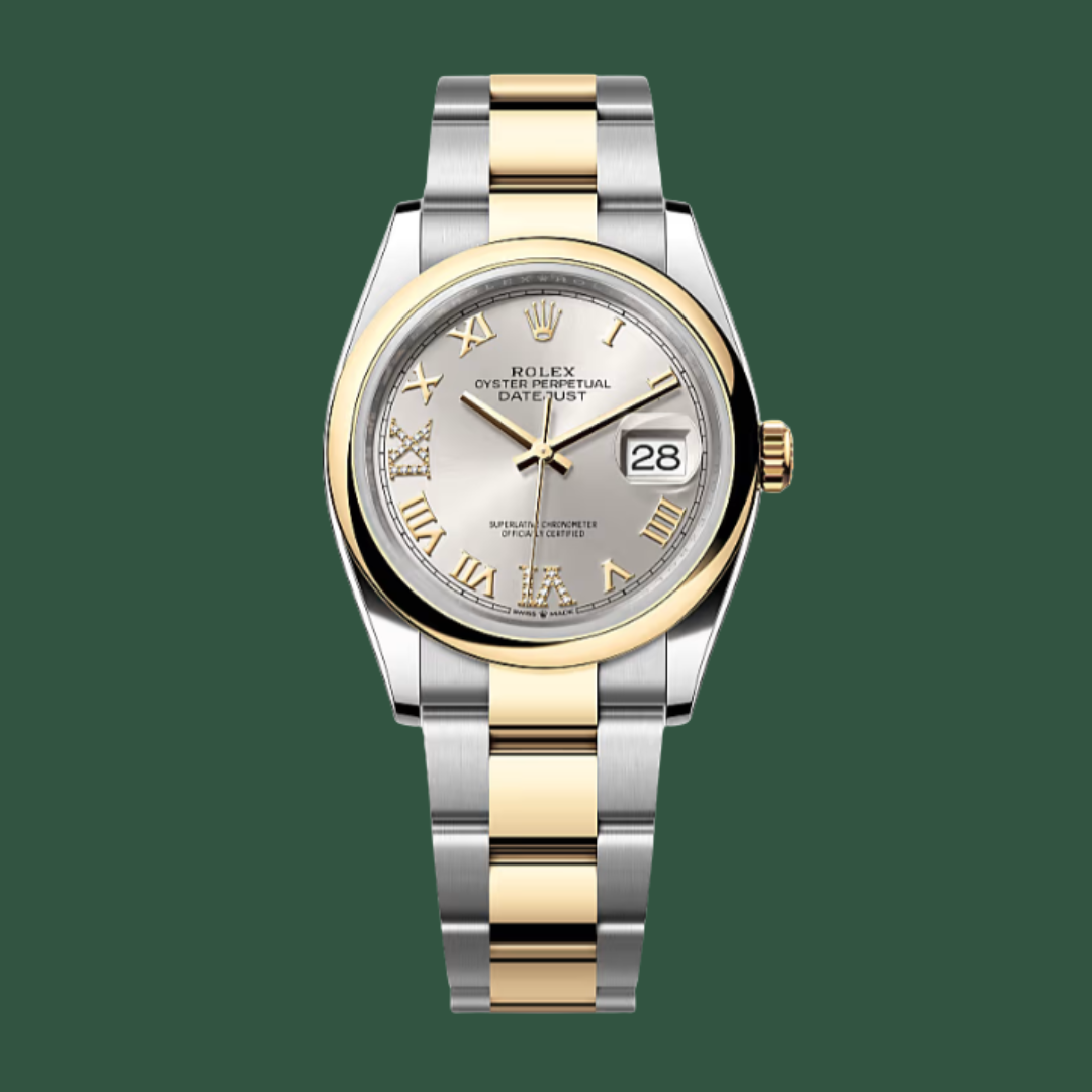 Rolex Datejust 36 (Silver/Diamonds/Yellow Gold)